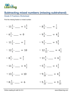 Subtracting mixed numbers (missing subtrahend)