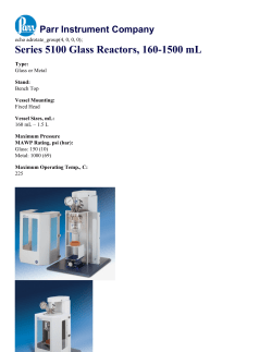 Series 5100 Glass Reactors, 160-1500 mL