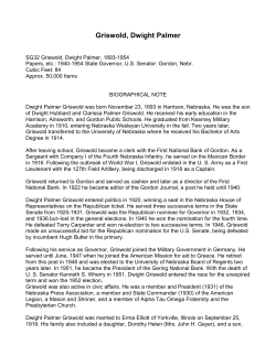 Dwight Palmer Griswold - Nebraska State Historical Society
