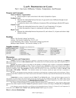 Lab 9: Gas laws
