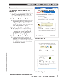 Answer Key • Lesson 3: Find Equivalent Fractions