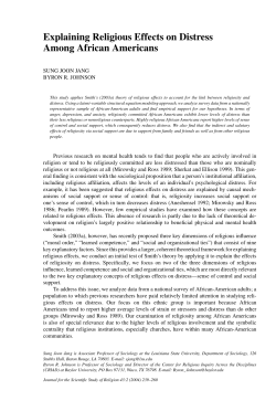 Explaining Religious Effects on Distress Among African Americans