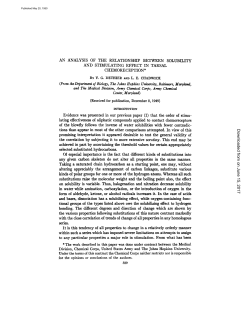 AN ANALYSIS OF THE RELATIONSHIP BETWEEN SOLUBILITY