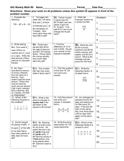 AIG Weekly Math #8 Name_________________________