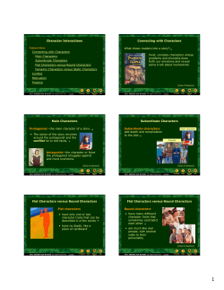 Connecting with Characters Main Characters Subordinate