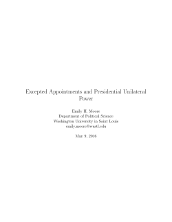 Excepted Appointments and Presidential Unilateral Power