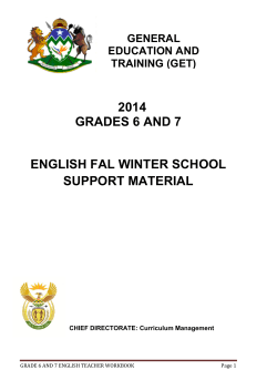 English FAL Winter School Support Material