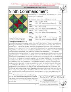Ninth Commandment - The Quilt Corner