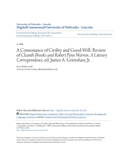 A Consonance of Civility and Good-Will: Review of Cleanth Brooks