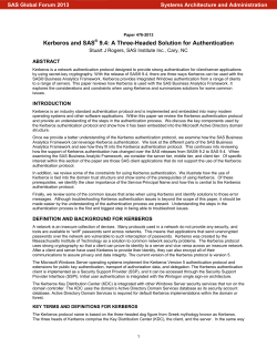 476-2013: Kerberos and SAS&reg; 9.4: A Three-Headed