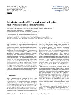 Investigating uptake of N2O in agricultural soils using a high
