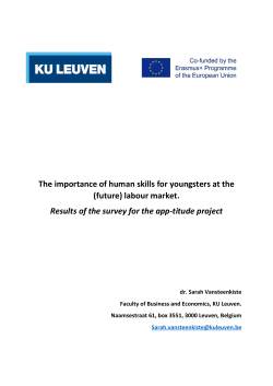 The importance of human skills for youngsters at the (future) labour