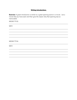Intro Paragraph Worksheets