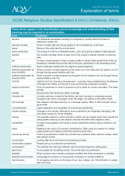 Teacher guidance Explanation of terms: Unit 02 - Christianity