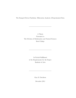 The Damped Driven Pendulum: Bifurcation Analysis