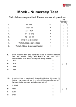 Mock - Numeracy Test