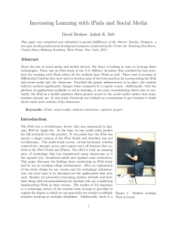 Increasing Learning with iPads and Social Media