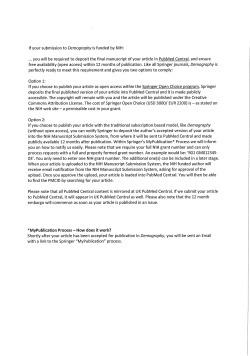 If your submission to Demography is funded by NIH: you will be