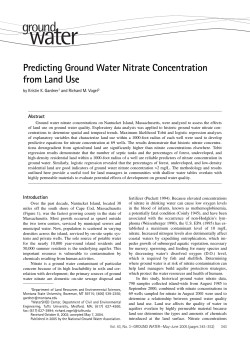 Predicting Ground Water Nitrate Concentration from Land Use