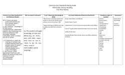 5th Grade Literacy -Reading Pacing Guide