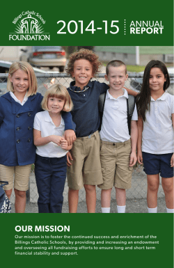 2014-2015 Annual Report - Billings Catholic Schools Foundation