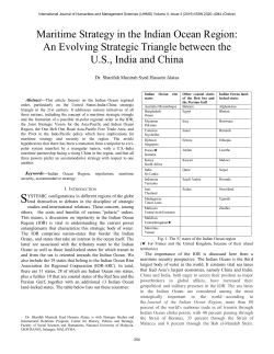 Maritime Strategy in the Indian Ocean Region: An Evolving