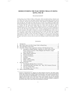 rediscovering the war crimes trials in hong kong, 1946–48