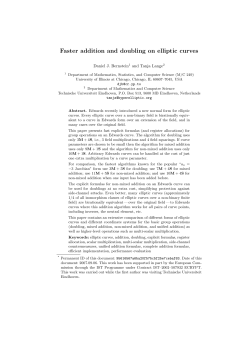 Faster addition and doubling on elliptic curves