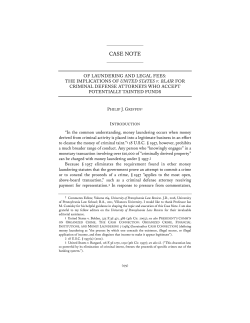 Of Laundering and Legal Fees - Penn Law: Legal Scholarship
