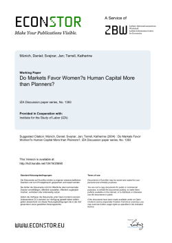 Do Markets Favor Women`s Human Capital More than