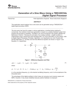 Generation of a Sine Wave Using a TMS320C54x Digital Signal