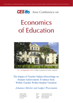 Economics of Education