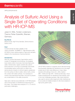 Analysis of Sulfuric Acid Using a Single Set of Operating Conditions