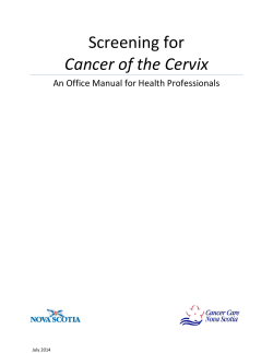 Screening for Cancer of the Cervix
