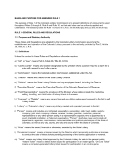 Code of Colorado Regulations - Colorado Secretary of State