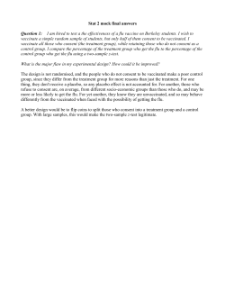 Stat 2 mock final answers Question 1: I am hired to test a the