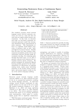 Generating Sentences from a Continuous Space