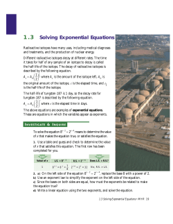 1.3 Solving Exponential Equations