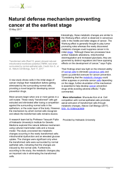 Natural defense mechanism preventing cancer at