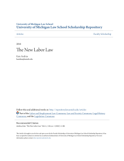 The New Labor Law - University of Michigan Law School