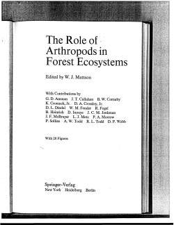 The Role of Arthropods in Forest Ecosystems Edited by WJ Mattson