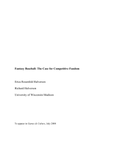 Fantasy Baseball: The Case for Competitive