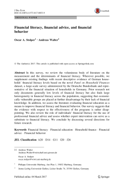 Financial literacy, financial advice, and financial behavior