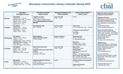Boundary Community Literacy Calendar Spring