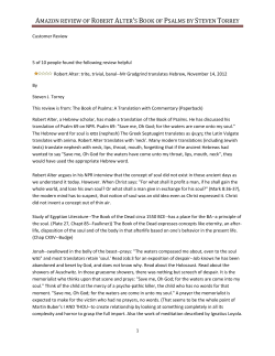 Amazon review of Robert Alter`s Book of Psalms