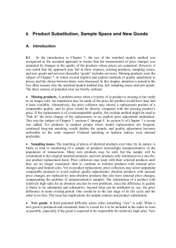 8. Product Substitution, Sample Space and New Goods