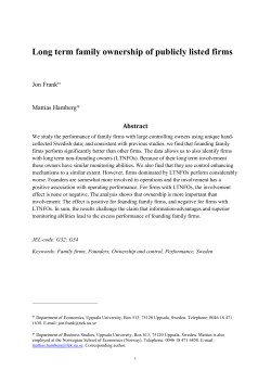 Long term family ownership of publicly listed firms