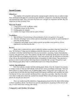 Specialization / Comparative Advantage / Trade