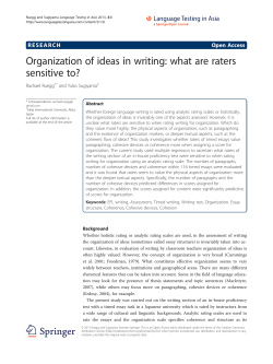 Organization of ideas in writing: what are raters sensitive to