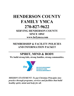 Henderson County Family YMCA Membership Information packet